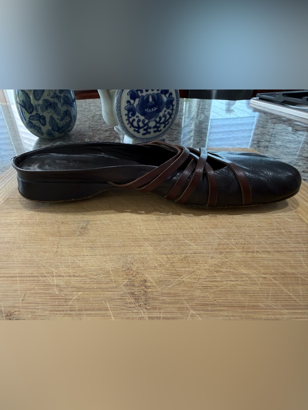 Women's Brown Strappy Leather Mule - Comfortable Slip-On - Picture 10 of 10